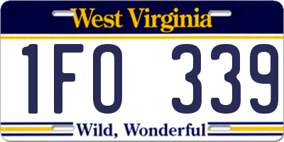 WV license plate 1FO339