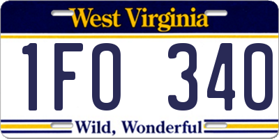 WV license plate 1FO340