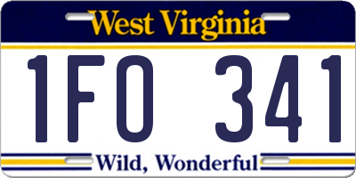 WV license plate 1FO341