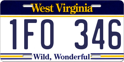 WV license plate 1FO346