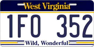 WV license plate 1FO352