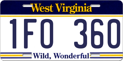 WV license plate 1FO360