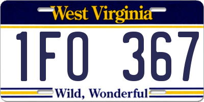 WV license plate 1FO367