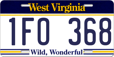 WV license plate 1FO368