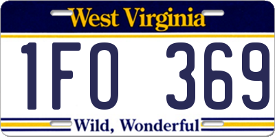 WV license plate 1FO369