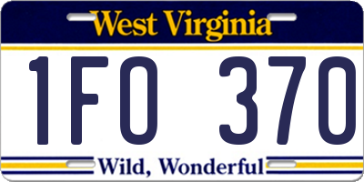 WV license plate 1FO370