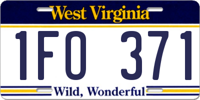 WV license plate 1FO371