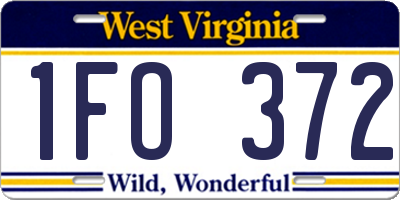 WV license plate 1FO372