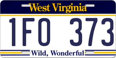WV license plate 1FO373
