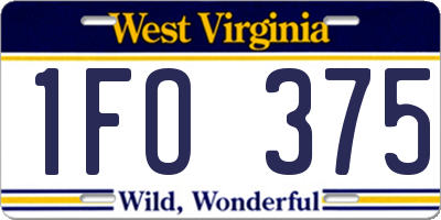 WV license plate 1FO375