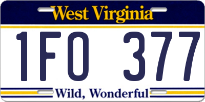WV license plate 1FO377