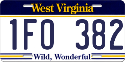 WV license plate 1FO382