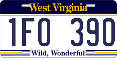 WV license plate 1FO390