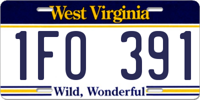 WV license plate 1FO391
