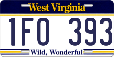WV license plate 1FO393