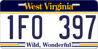 WV license plate 1FO397