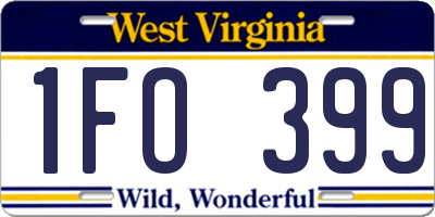 WV license plate 1FO399