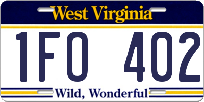 WV license plate 1FO402