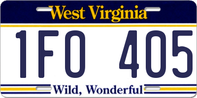 WV license plate 1FO405