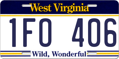 WV license plate 1FO406