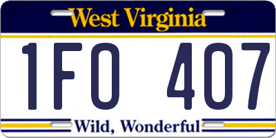 WV license plate 1FO407