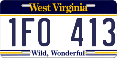 WV license plate 1FO413