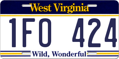 WV license plate 1FO424