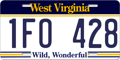 WV license plate 1FO428