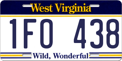 WV license plate 1FO438