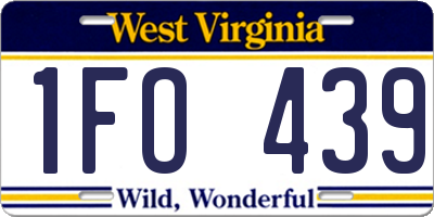 WV license plate 1FO439