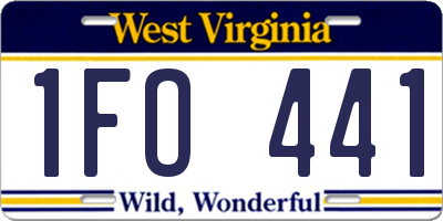 WV license plate 1FO441