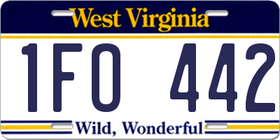 WV license plate 1FO442