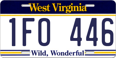 WV license plate 1FO446