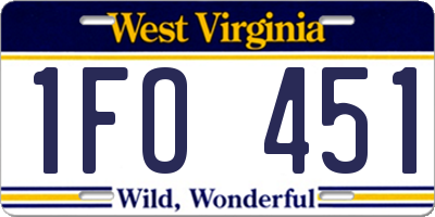 WV license plate 1FO451