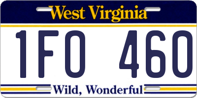 WV license plate 1FO460