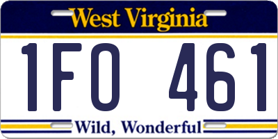 WV license plate 1FO461