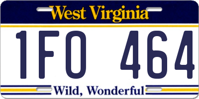WV license plate 1FO464