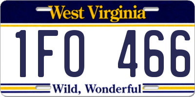 WV license plate 1FO466