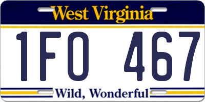 WV license plate 1FO467