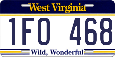 WV license plate 1FO468