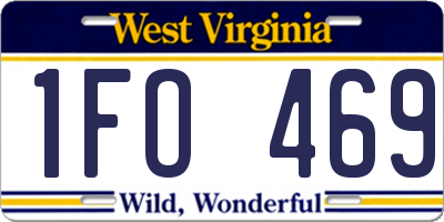 WV license plate 1FO469