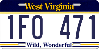 WV license plate 1FO471
