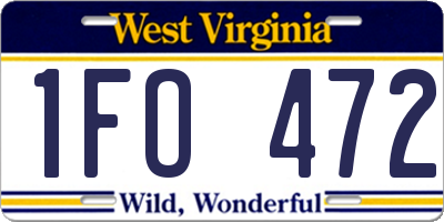 WV license plate 1FO472