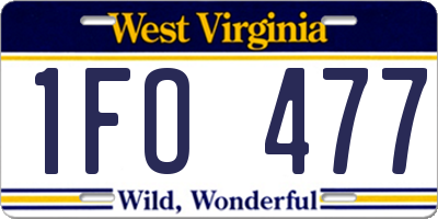 WV license plate 1FO477