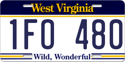 WV license plate 1FO480