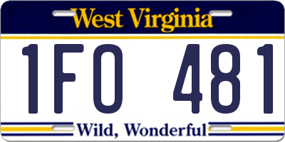 WV license plate 1FO481