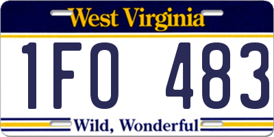 WV license plate 1FO483