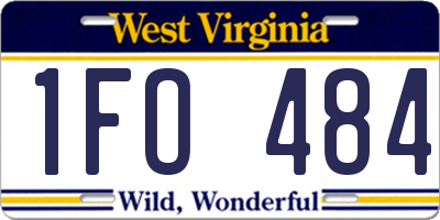 WV license plate 1FO484