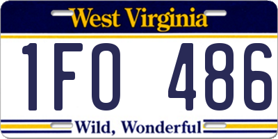 WV license plate 1FO486