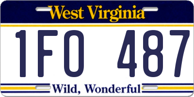 WV license plate 1FO487